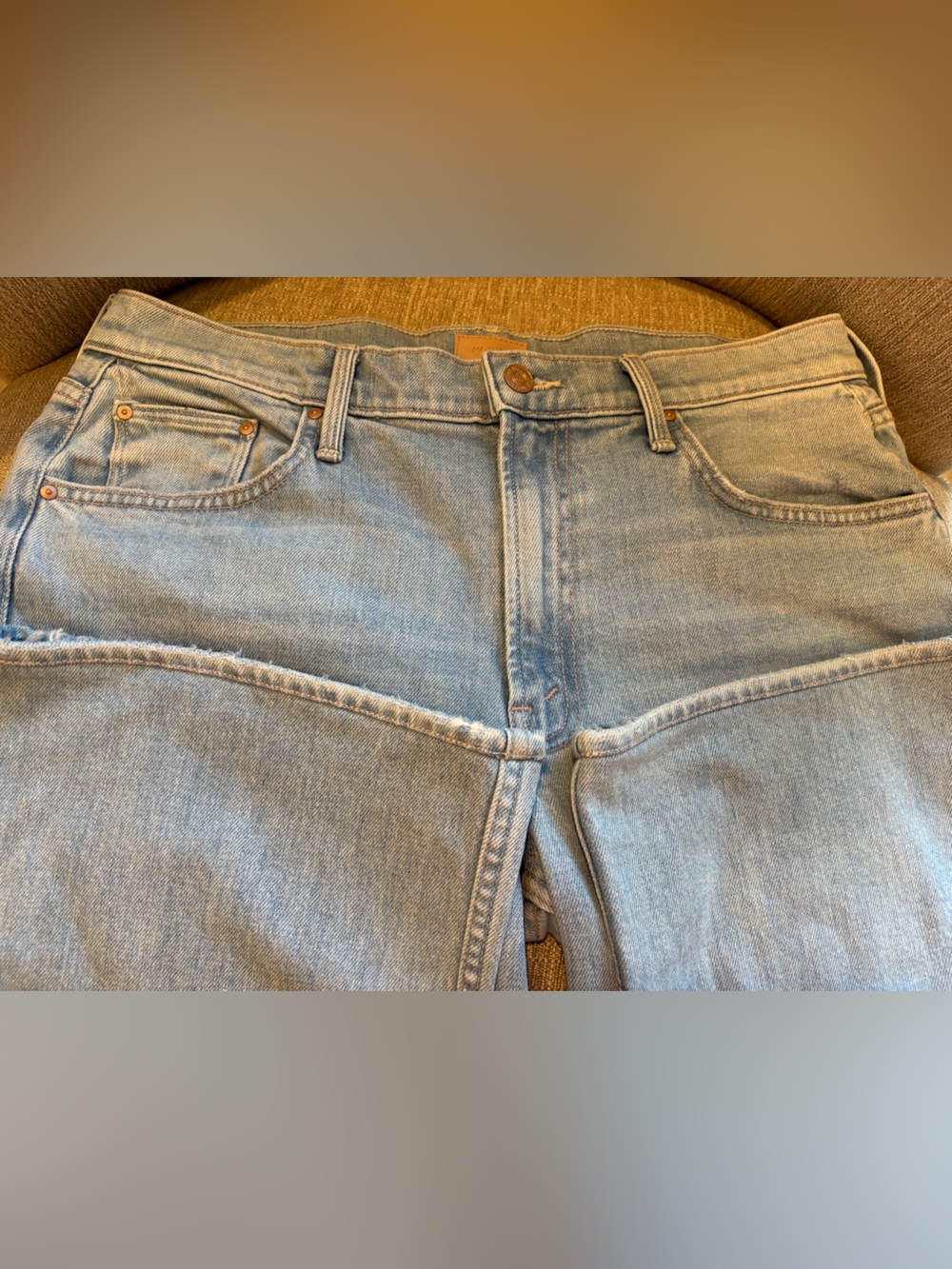 Mother Denim "The Bookie Sneak" jeans Cool As A Cat wash wide leg high waist 31 - Picture 3 of 6